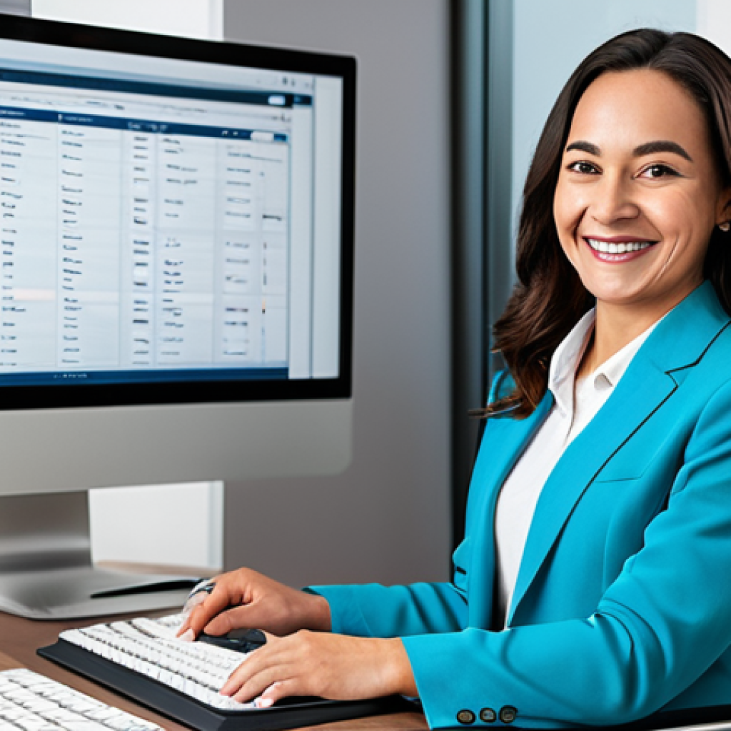 **
"A professional actuary in a modern office setting, smiling warmly while reviewing insurance policy data on a computer screen, fully clothed, appropriate attire, safe for work, professional, perfect anatomy, correct proportions, well-formed hands, proper finger count, natural body proportions, family-friendly, data analysis, risk management."
**