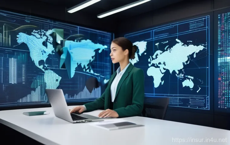 보험계리사와 보험 통합 관리 - **Prompt:** A diverse, confident actuary, either male or female, dressed in a sharp, modern business...