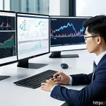 Home 18 보험계리사 실무 기술 습득법 - A professional insurance actuary at work in a modern office environment, analyzing complex financial...